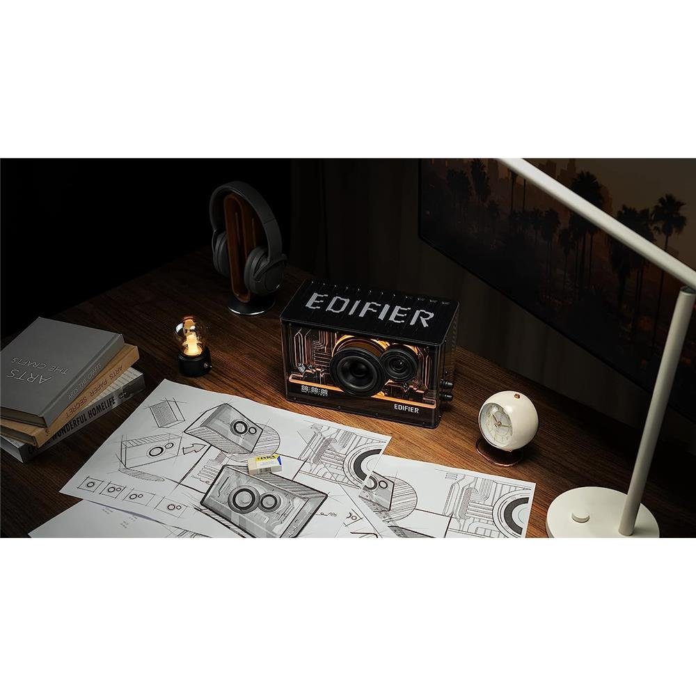 Edifier® QD35 Bluetooth-Lautsprechersystem Schwarz Lautsprechersystem (Bluetooth, 40 W, mit RGB-Lichteffekten und zwei Ladeanschlüssen)