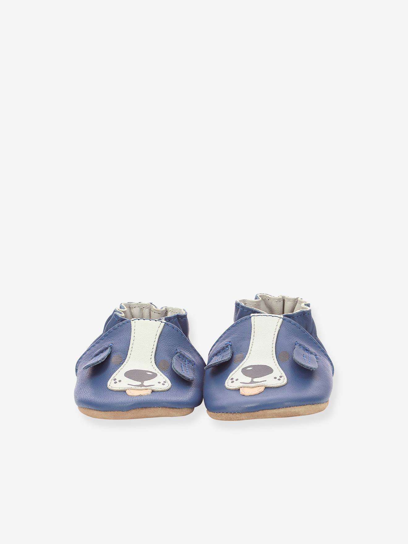 Robeez Baby Krabbelschuhe SWEETY DOG ROBEEZ, pflanzlich gegerbt - blau