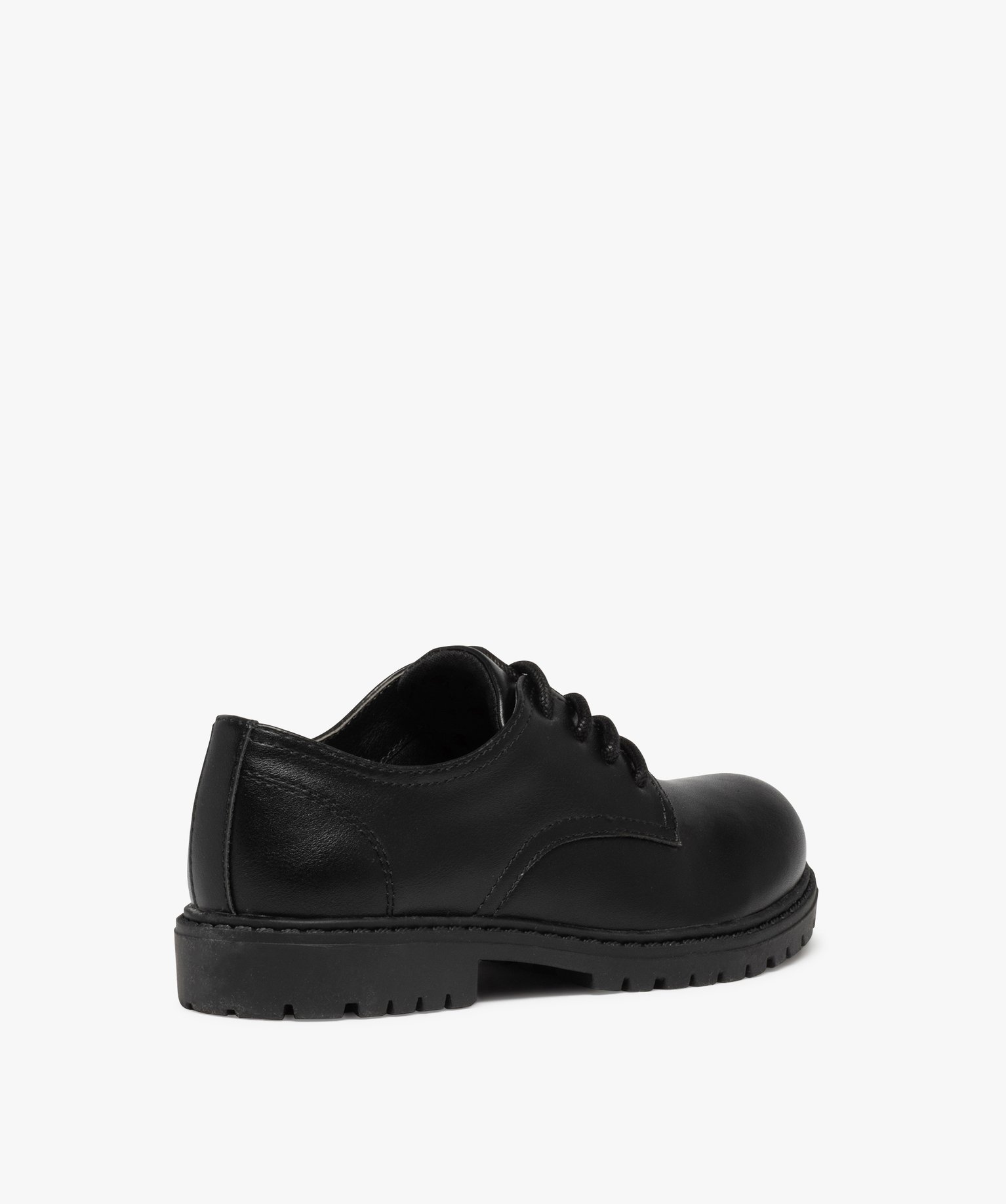 Derbies Garçon unis à semelle crantée fermeture lacets noir | GEMO