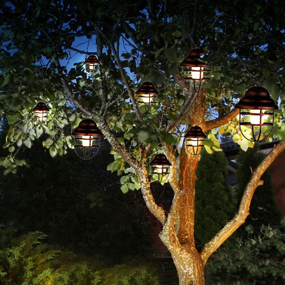etc-shop LED Solarleuchte, LED-Leuchtmittel fest verbaut, Warmweiß, Solarleuchte Außenlampe Gartenleuchte