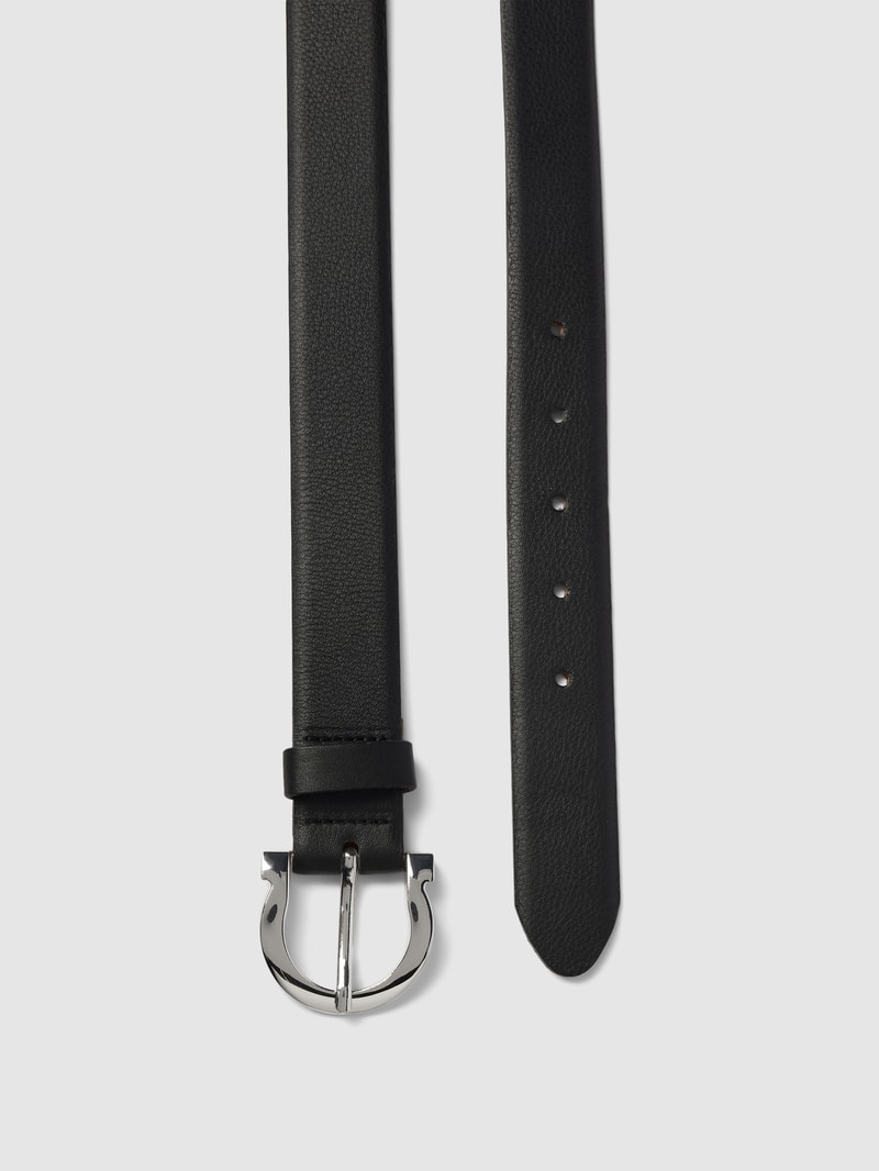 Gürtel aus Leder mit Dornschließe Modell 'Seta' in schwarz