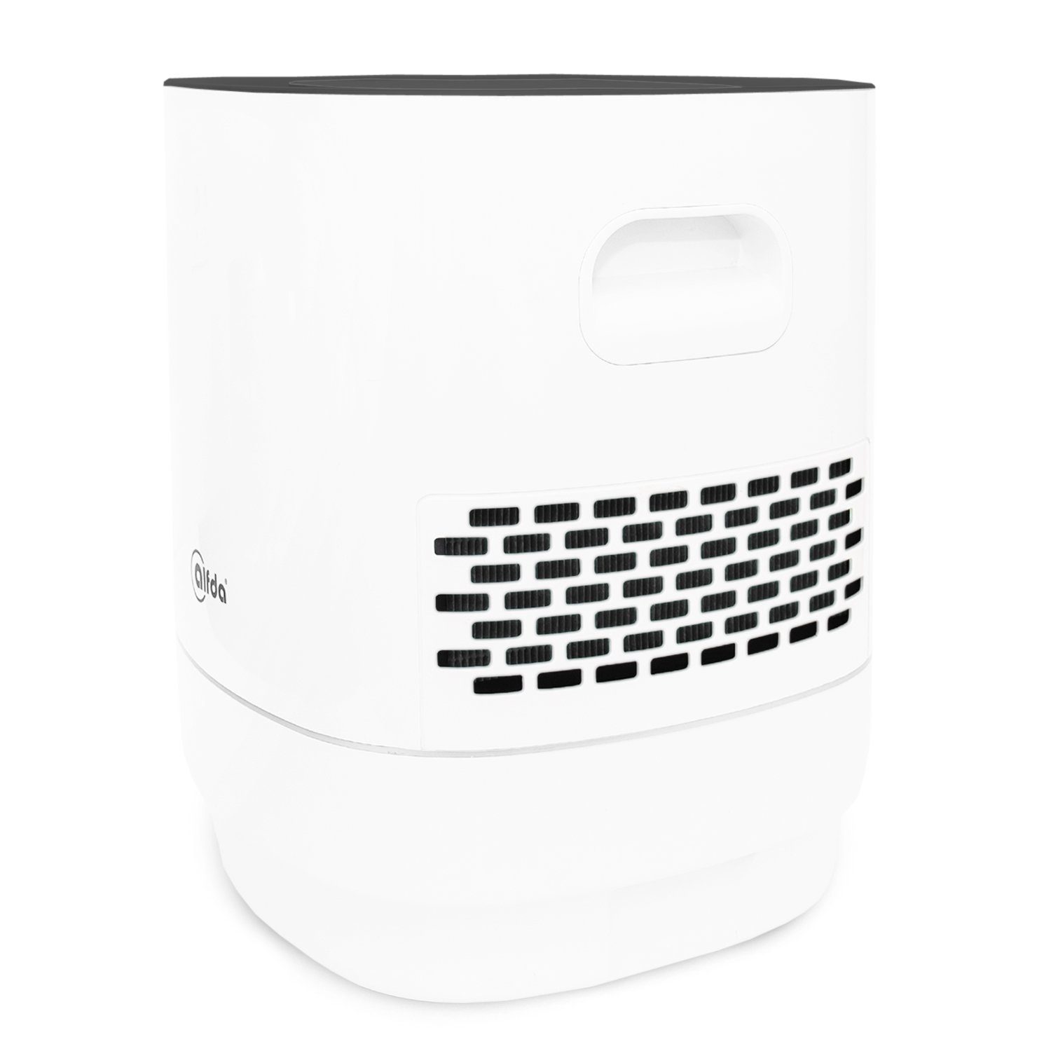 alfda Kombigerät Luftbefeuchter und -reiniger ALW350 mit HEPA-Filter & Aktivkohlevlies - max. 250 ml/h Befeuchtung, für 35 m² Räume, hygienischer Betrieb durch BSS-Stick mit Silberionen, Luftwäscher für Allergiker