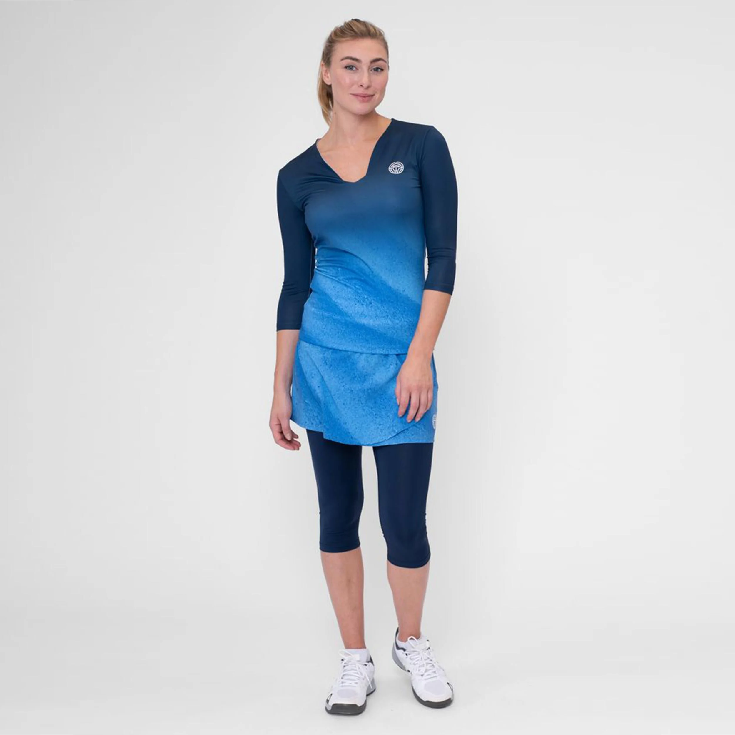 Beach Spirit V-Neck Longsleeve Damen - Dunkelblau, Blau