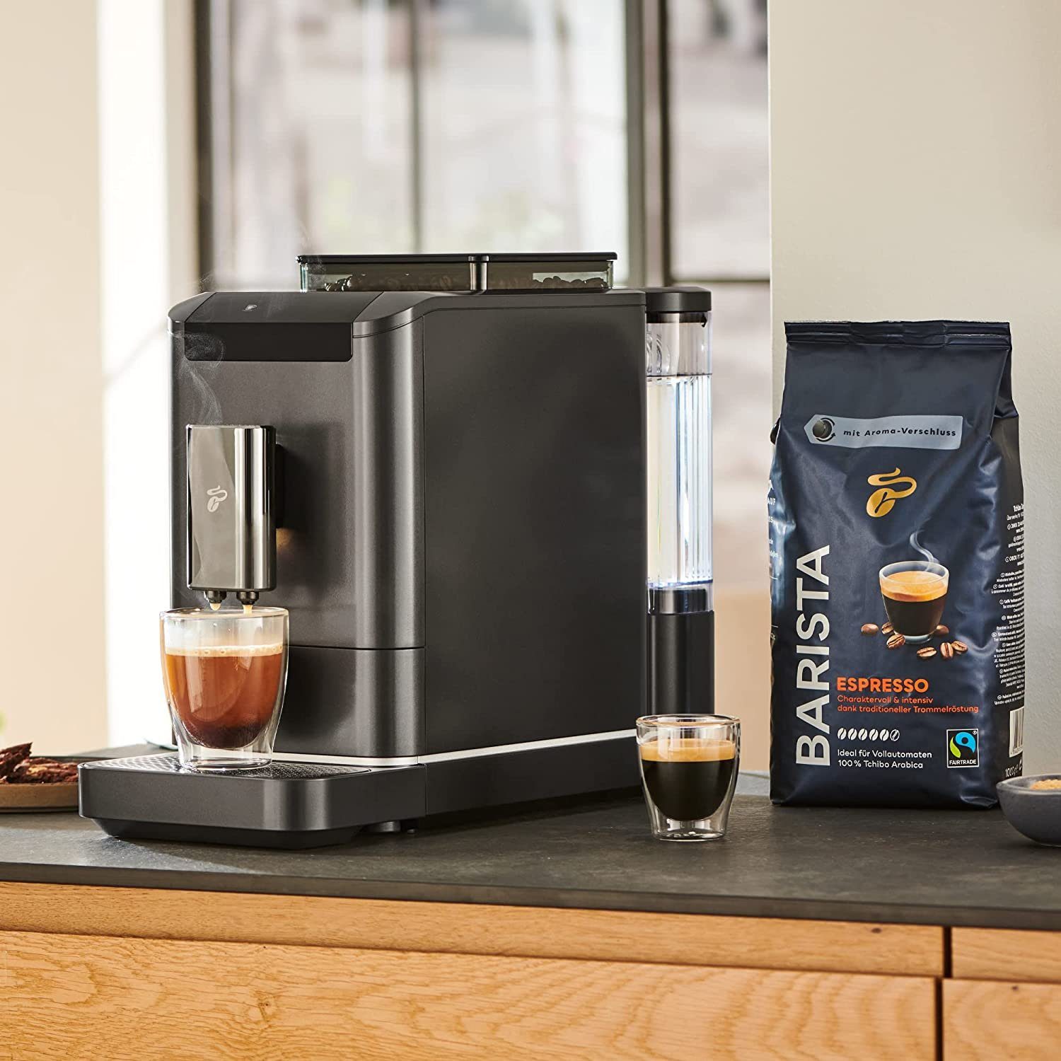 Tchibo Kaffeevollautomat Esperto 2 Caffè 2-Tassen-Funktion Caffè Crema Espresso