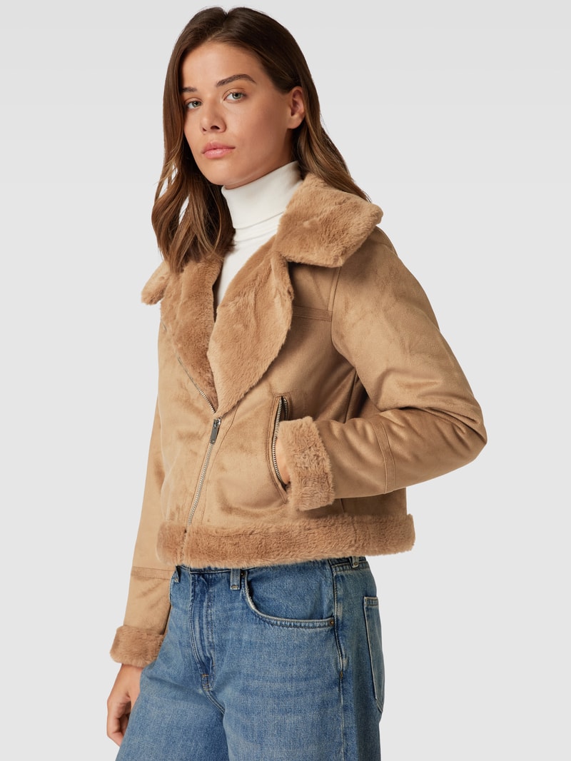 Bikerjacke in Leder-Optik Modell 'PEGGY' in cognac