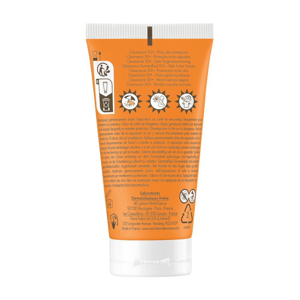Avène Eau Thermale Avène Solaire Cleanance 50+  Peaux grasses à imperfection 50ml Fluide solaire