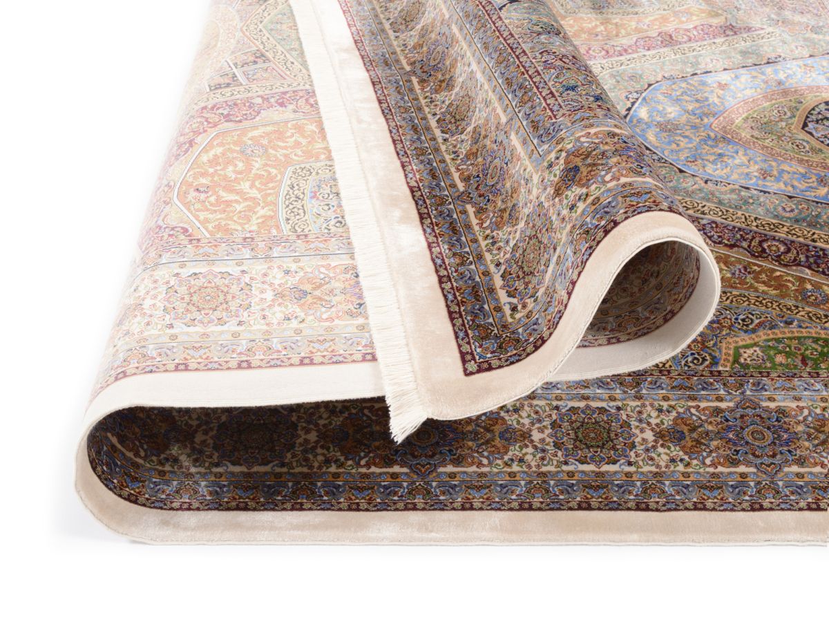 Webteppich Silk Line Ghom Mehrfarbig 80 x 150 cm