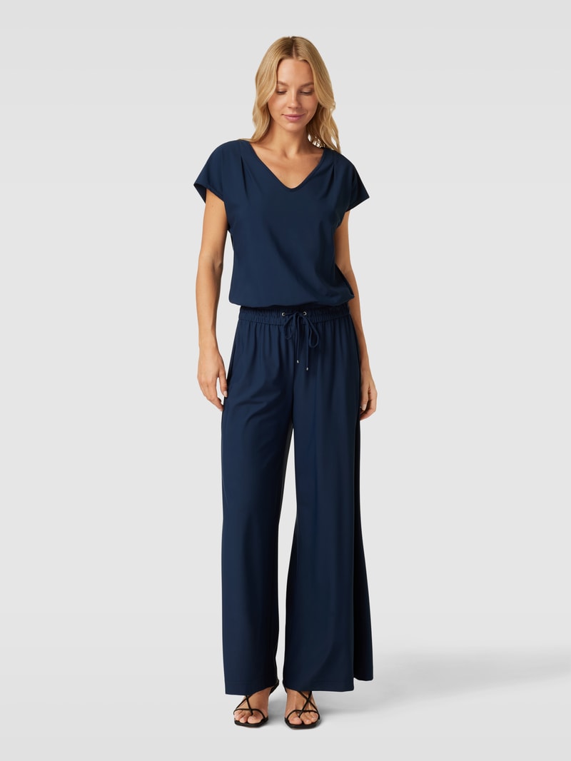 Jumpsuit mit V-Ausschnitt Modell 'JO' in blau