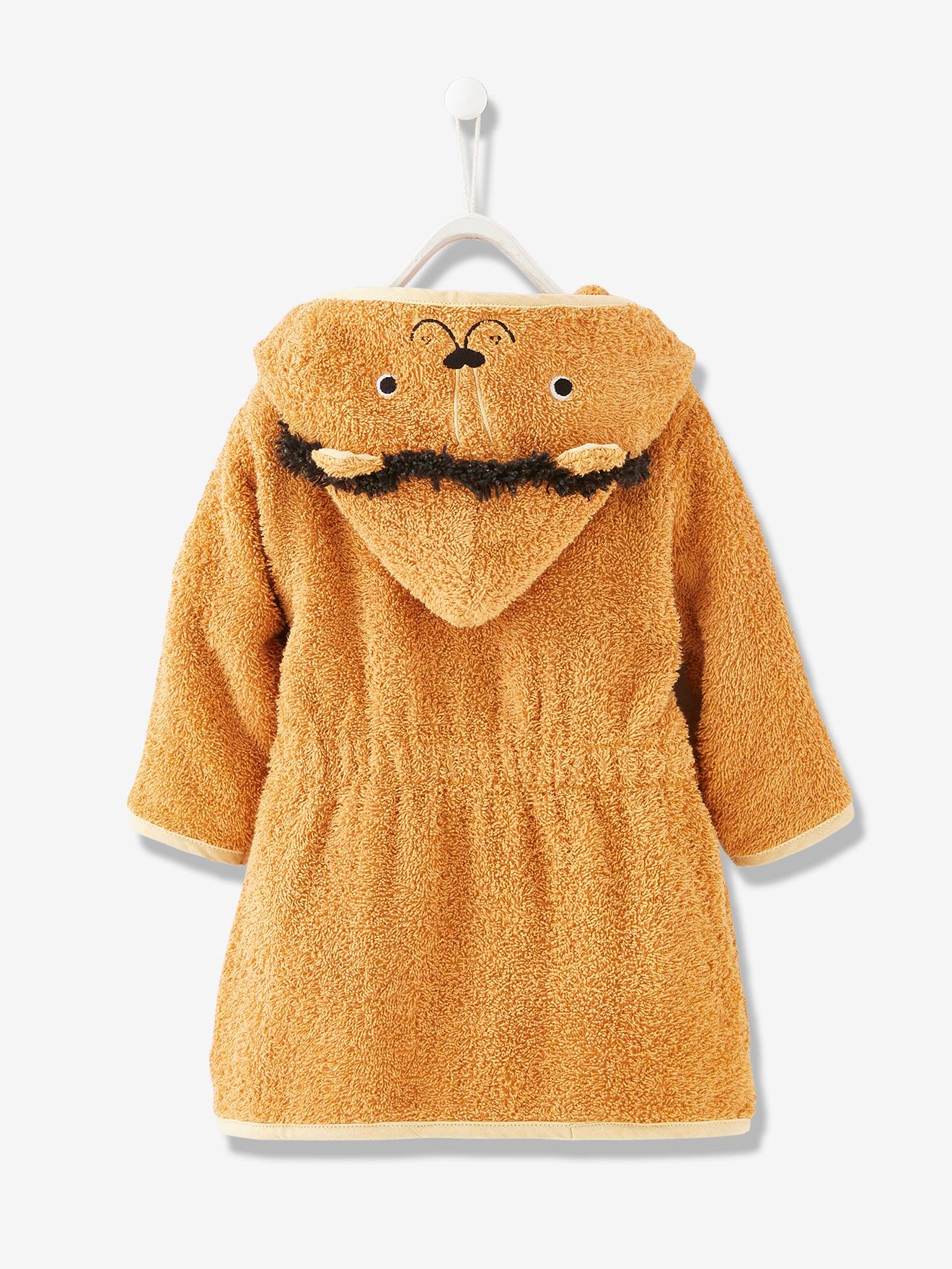 Peignoir bébé personnalisable Lion camel