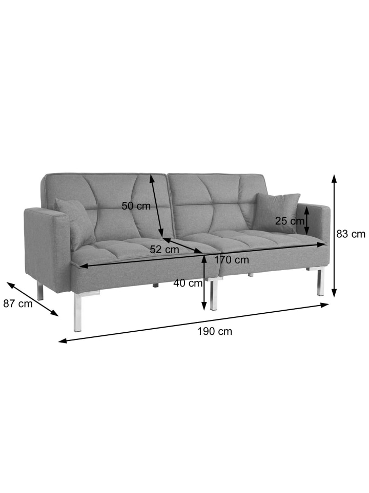 MCW Schlafsofa K65, Stoff/Textil grau günstig kaufen onesize
