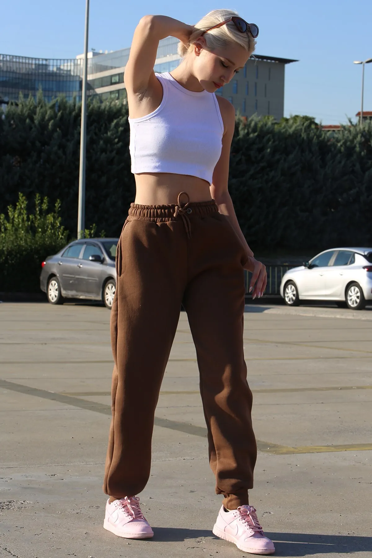 Madmext  Braune Damen-Jogginghose mit elastischem Bund Mg1568