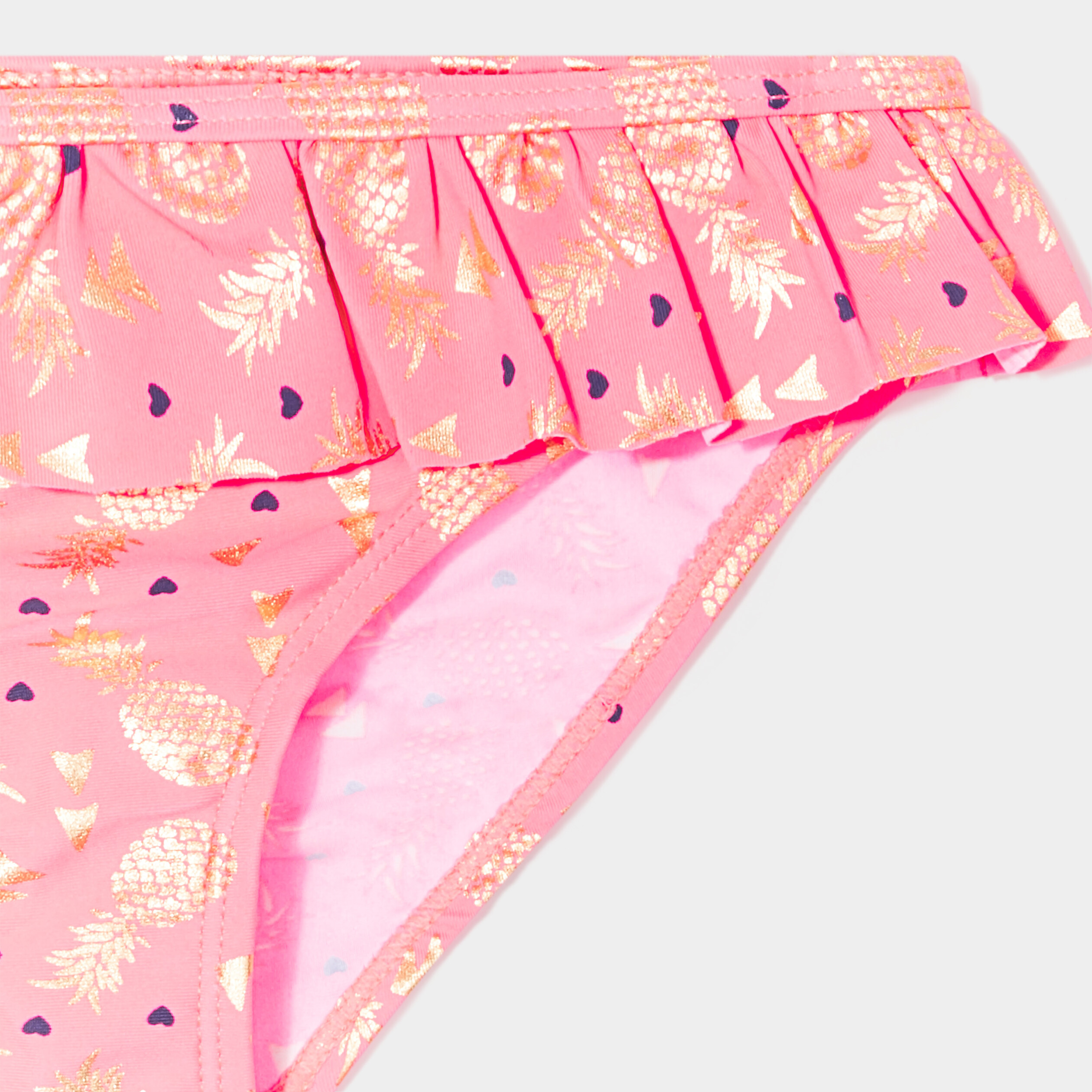 Maillot de bain 2 pièces orange corail fille | La Halle
