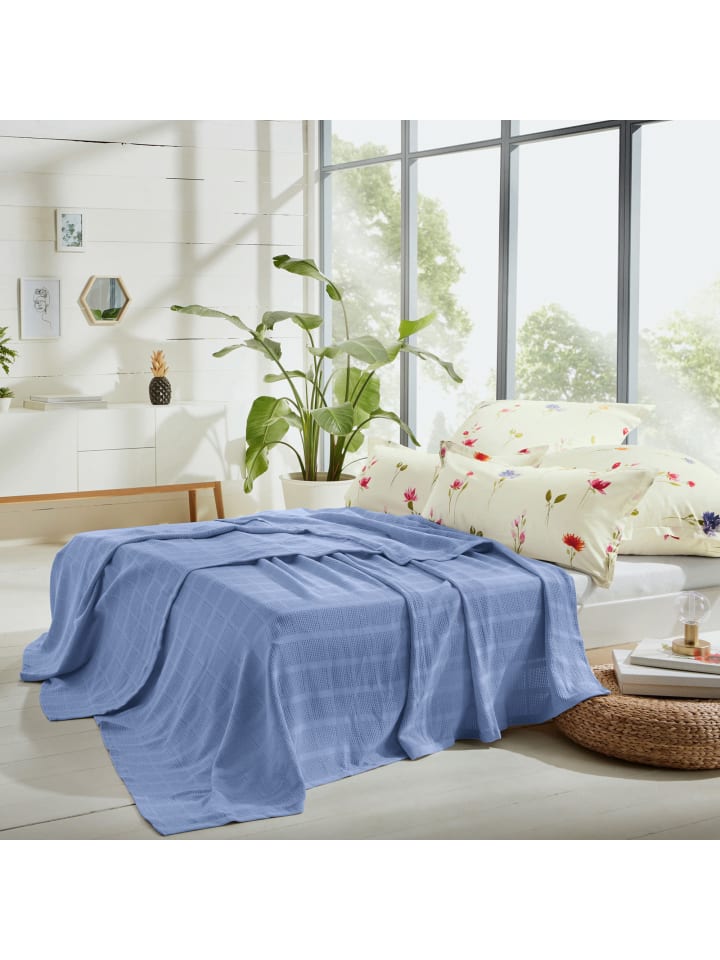 Erwin Müller Baumwolle Sommerdecke Trient in hellblau günstig kaufen