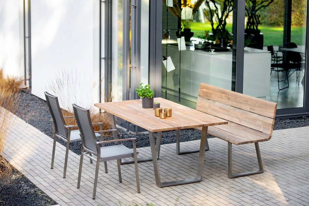 NIEHOFF GARDEN Gartenbank Niehoff Nova Bank Edelstahl/Teak (1)
