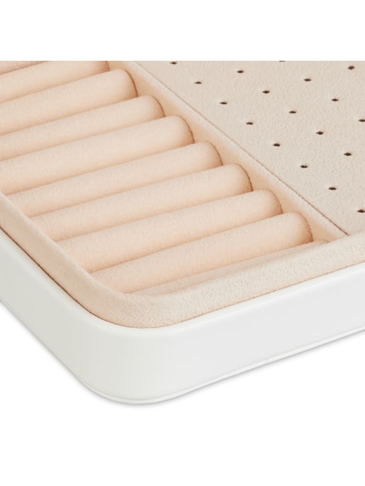 relaxdays Schmuckkästchen in Weiß - (B)21 x (H)4,5 x (T)14,5 cm günstig kaufen onesize