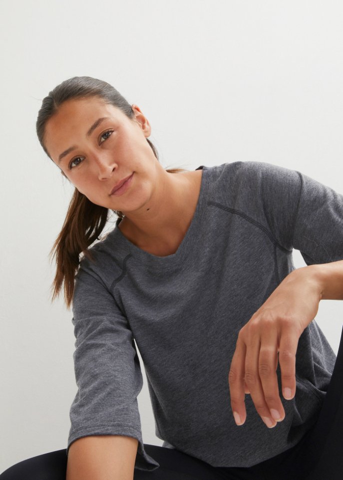 Funktions-T-Shirt mit ¾-Arm, Oversize