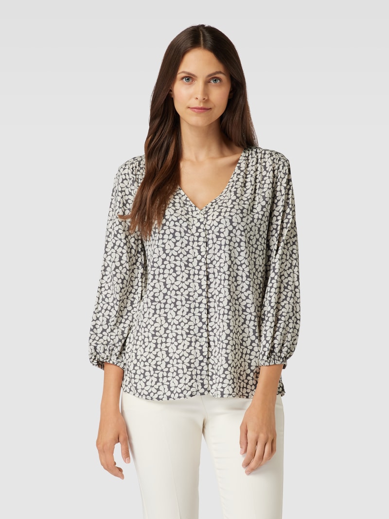 Bluse mit Allover-Muster in hellgrau