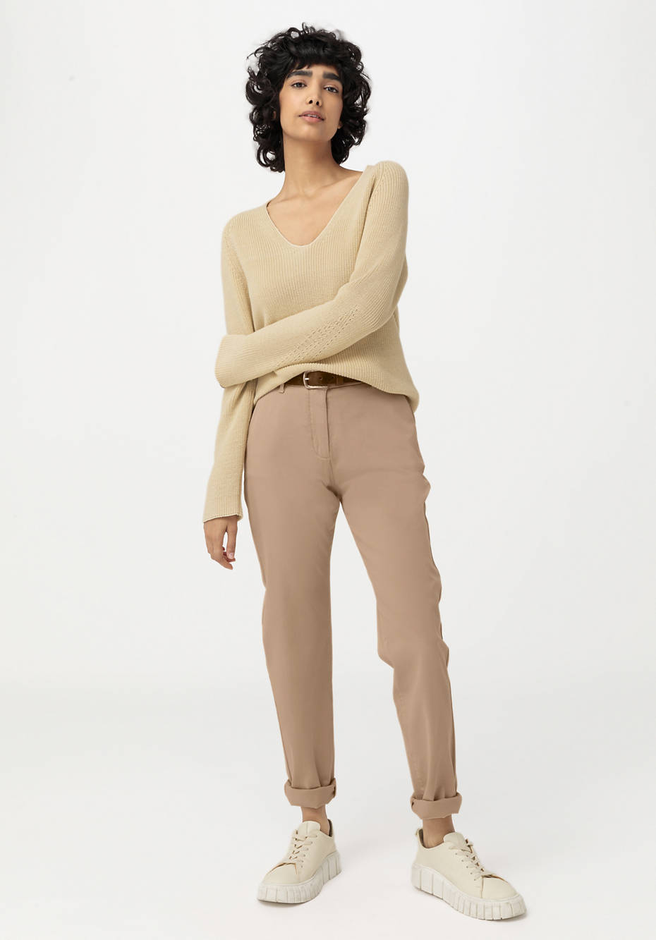 V-Pullover aus reiner Bio-Baumwolle