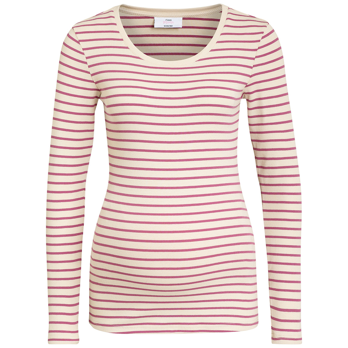 Damen Umstands-Langarmshirt in Ripp-Qualität