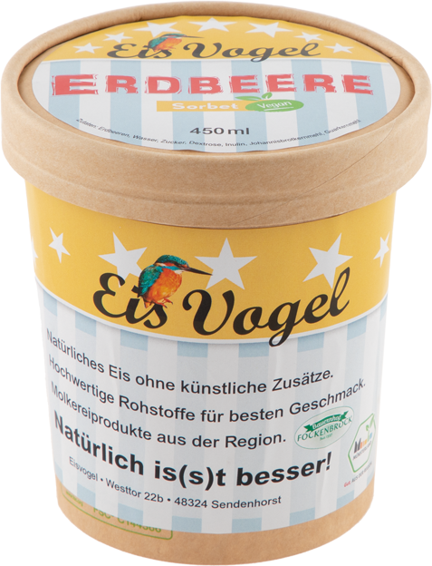 EisVogel Erdbeereis vegan