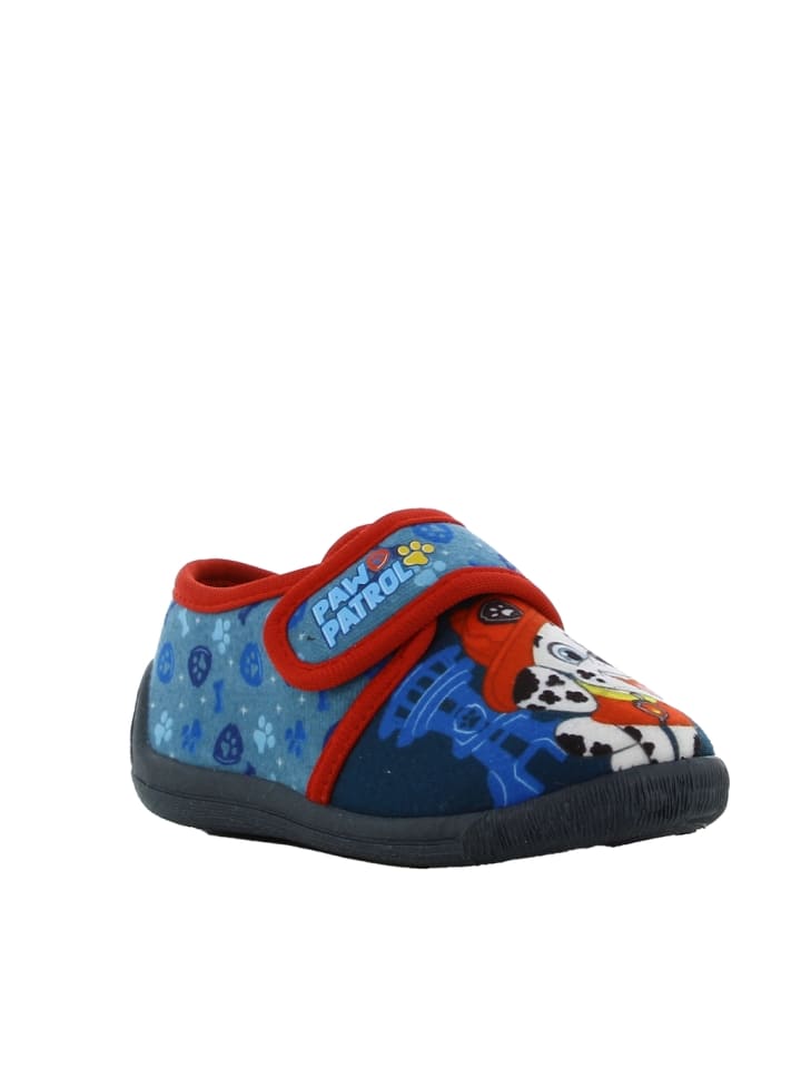 Paw Patrol Hausschuhe mit Paw Patrol Chase und Marshall Motiv, in Blau, mit Klettverschluss günstig kaufen