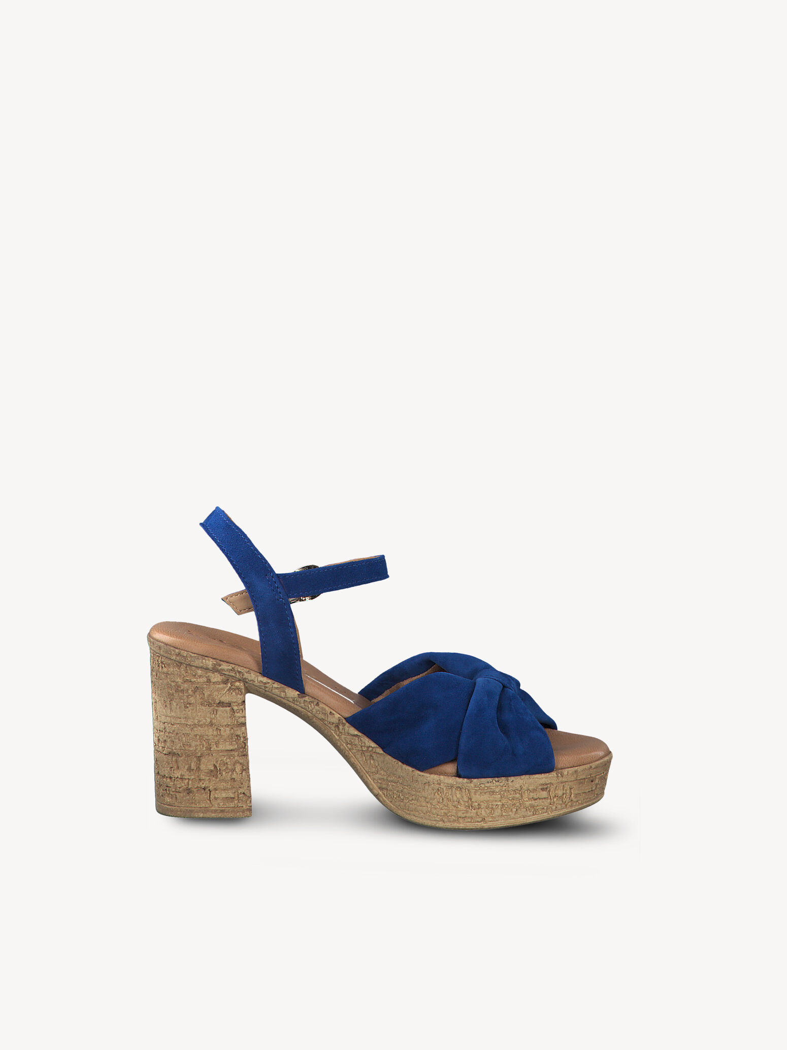 Sandale à talon en cuir - bleu