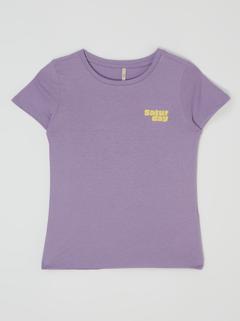 T-Shirt aus Baumwolle Modell 'Weekday' in flieder