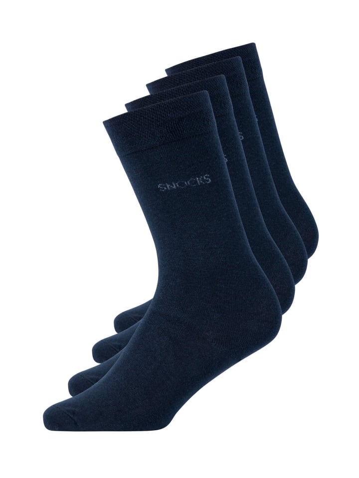 SNOCKS Business Socken aus Bio-Baumwolle 4 Paar in Blau günstig kaufen