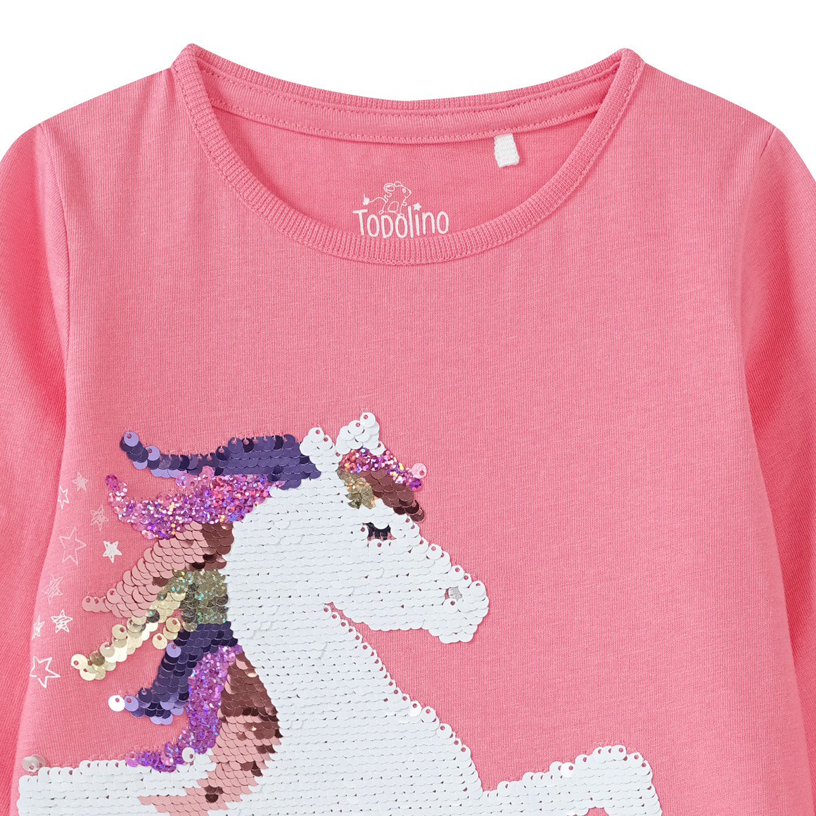 Mädchen Langarmshirt mit Wendepailletten