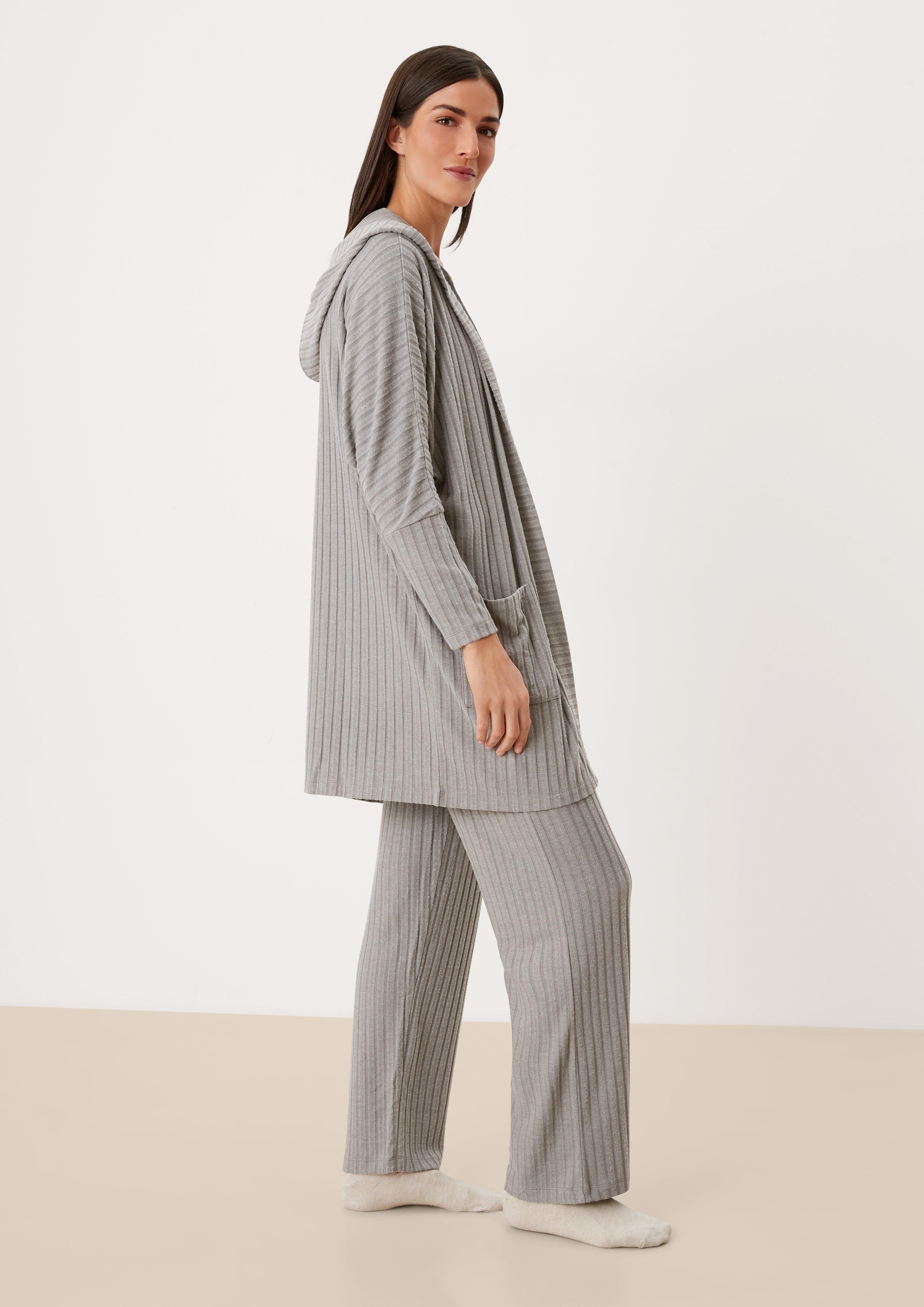 Loungewear Cardigan mit Rippstruktur  6006303-9100