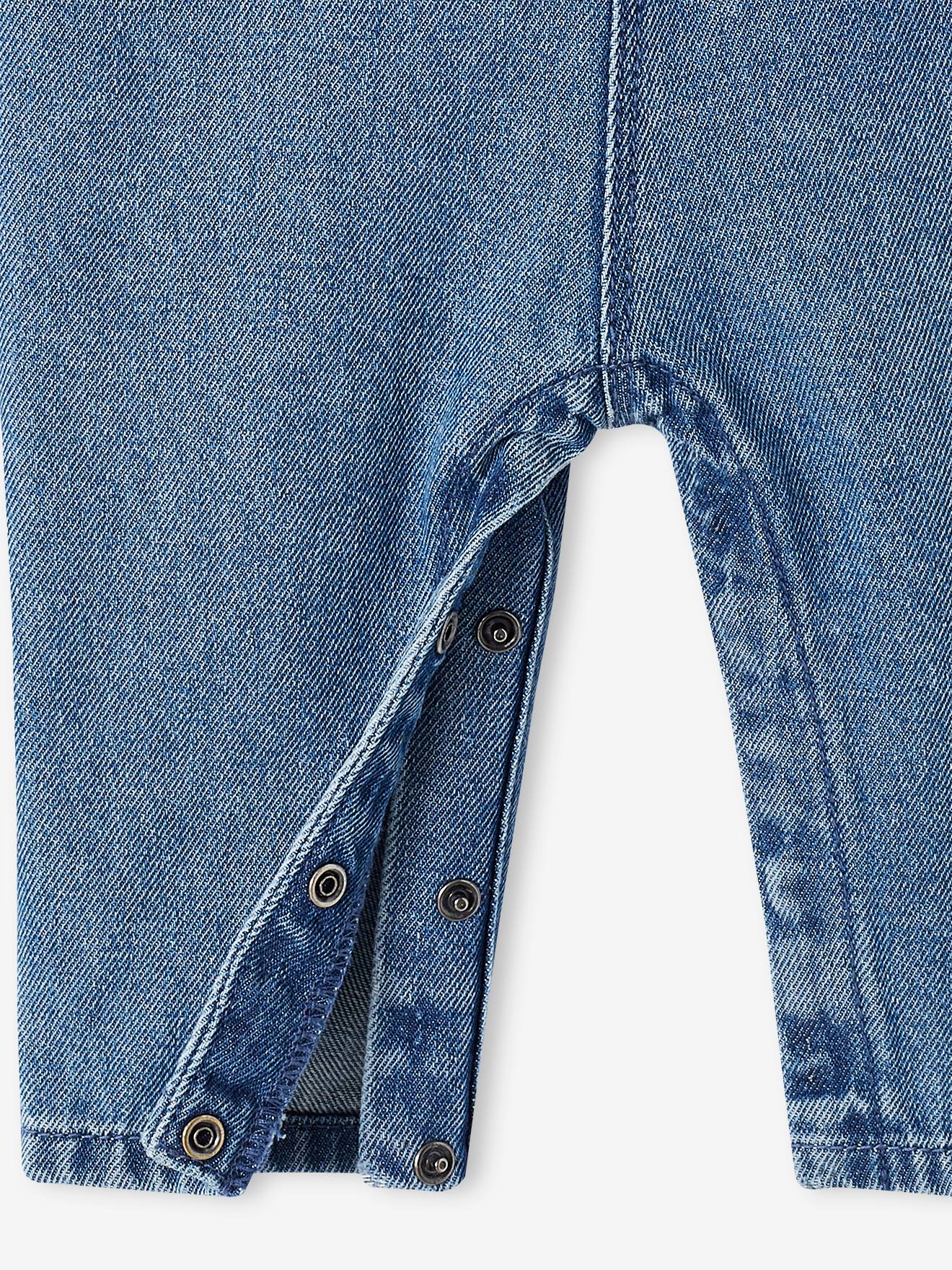 Vertbaudet Mädchen Baby Jeans-Latzhose - blue stone