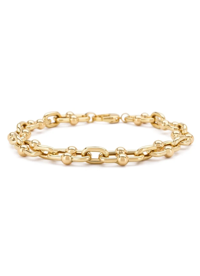 Diamond Point  Geelgouden schakelarmband Timeless Treasures 19 cm