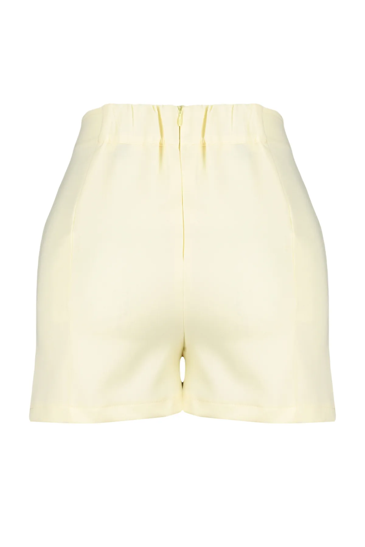 Trendyol Collection  Gelber Super-Mini-Shortsrock aus Webstoff mit doppeltem Schlitz TWOSS20SR0364
