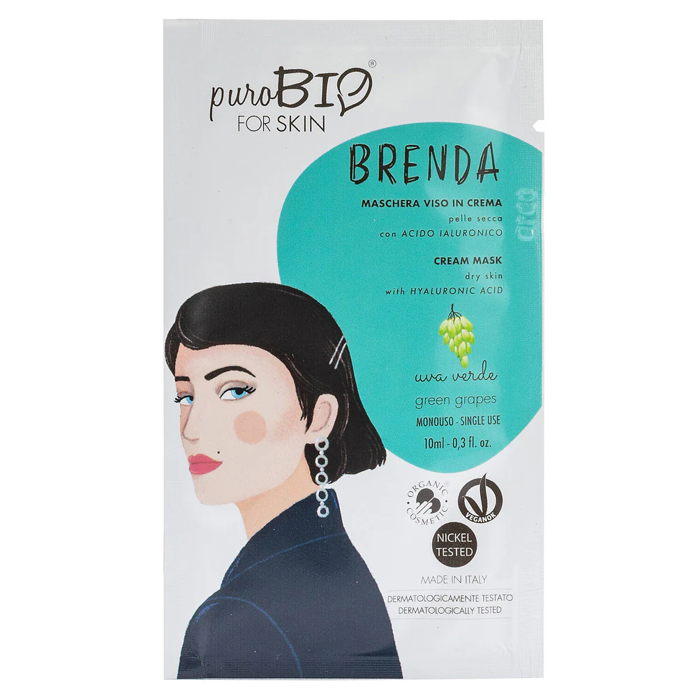 BRENDA Voidemainen Kasvonaamio - Kuivalle Iholle - VIHREÄ VIINIRYPÄLE - Kosteuttava Kasvonaamio