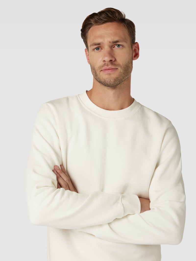 Sweatshirt mit Rundhalsausschnitt Modell 'TILO' in offwhite
