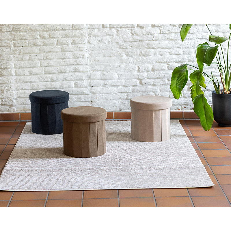 Home Puff m/oppbevaring ø 38 cm sammenleggbar brun Lisa