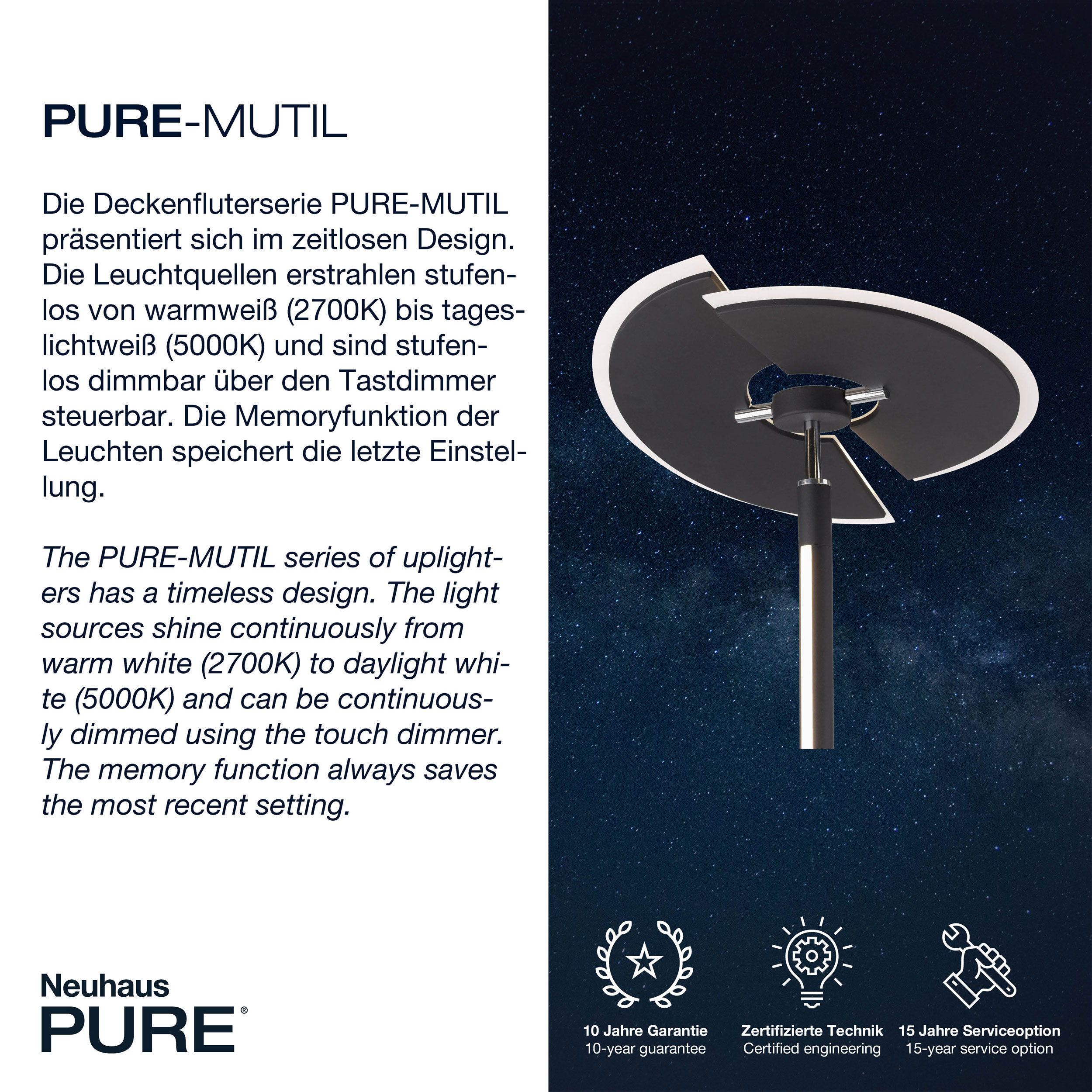 PURELED-Stehleuchte 2flg