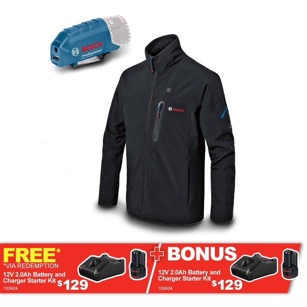 BOSCH 12V Soft Shell Heated Jacket Skin - Black 06188000DX
