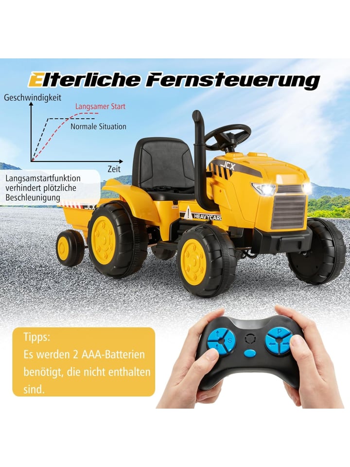 COSTWAY Kindertraktor Elektrisch 3-8 Jahre in Gelb günstig kaufen onesize