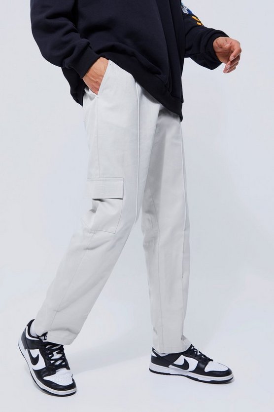 Tall schmale smarte Cargo-Chinohose