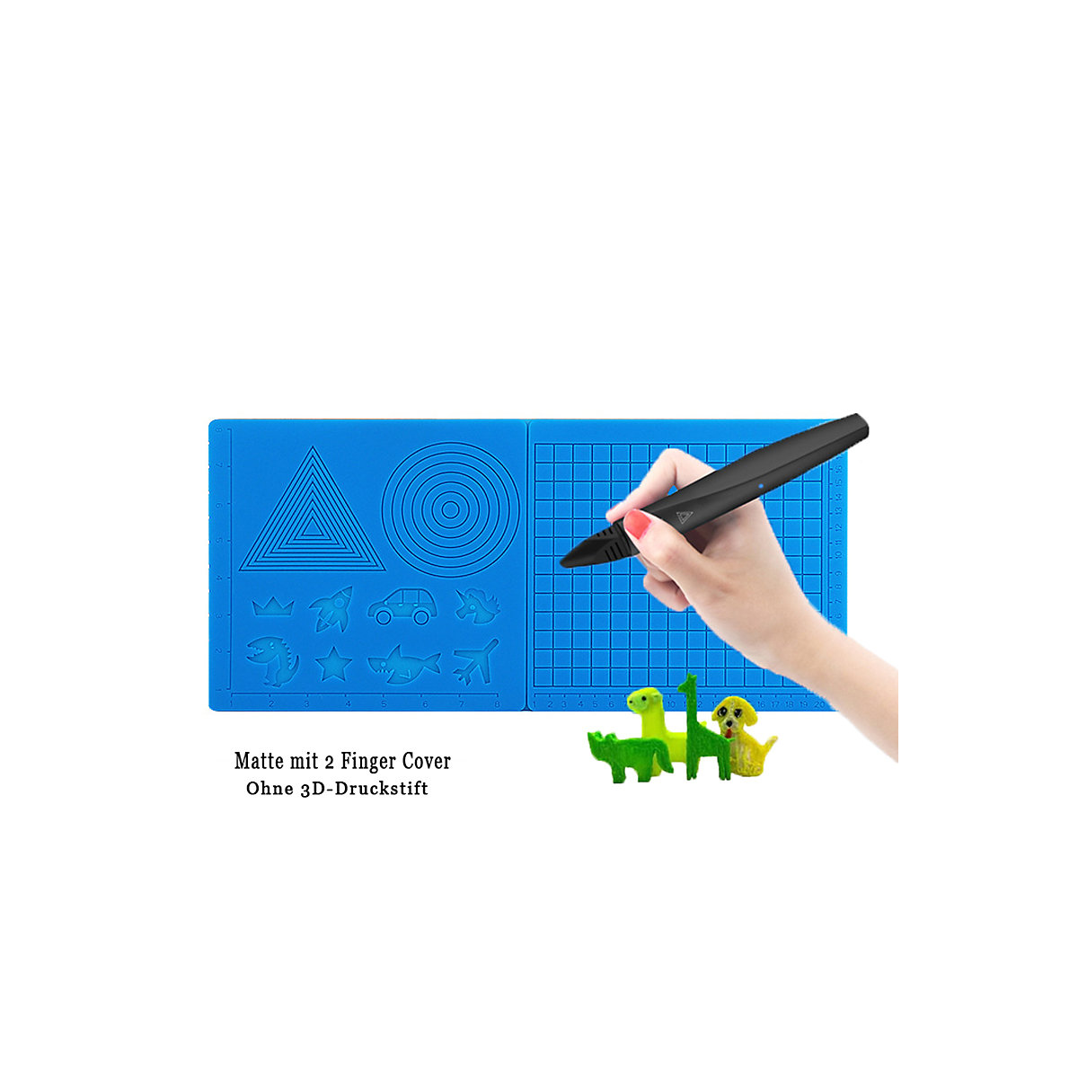 3D Stift Zeichnung Vorlage Geschenk für kinder 3D Druck Stift Silikon Pad mit Grundlegende Vorlage mit 2 Silikon Finger Kappen
