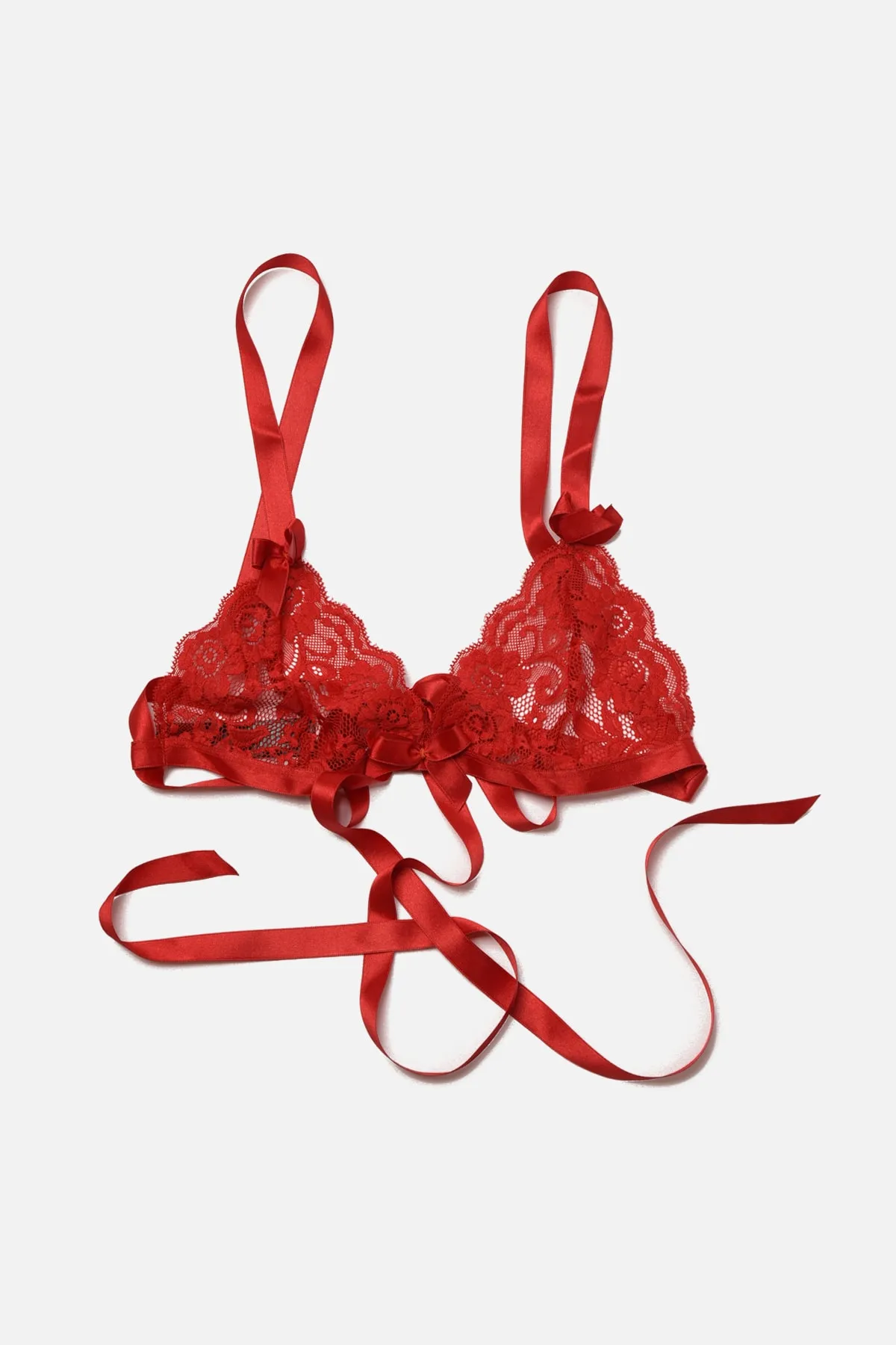 Trendyol Collection  Gestricktes Dessous-Set aus roter Spitze ohne Kappe THMAW22AU0328