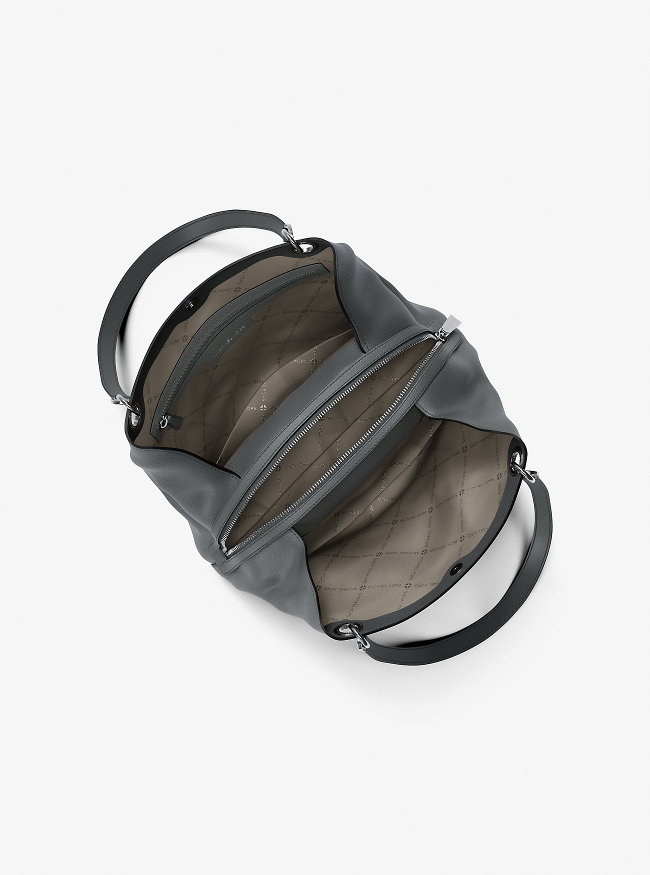 Kensington stor skinnveske i pebbled-skinn – STORM