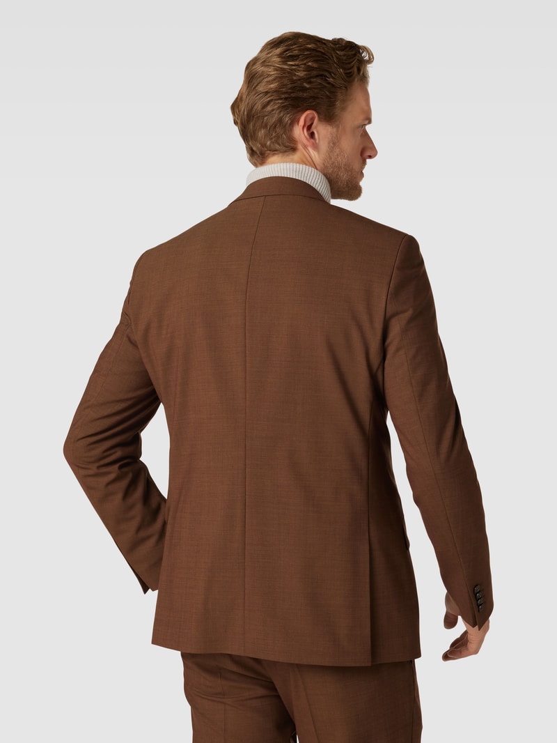 Slim Fit Anzug mit 2-Knopf-Sakko in hellbraun