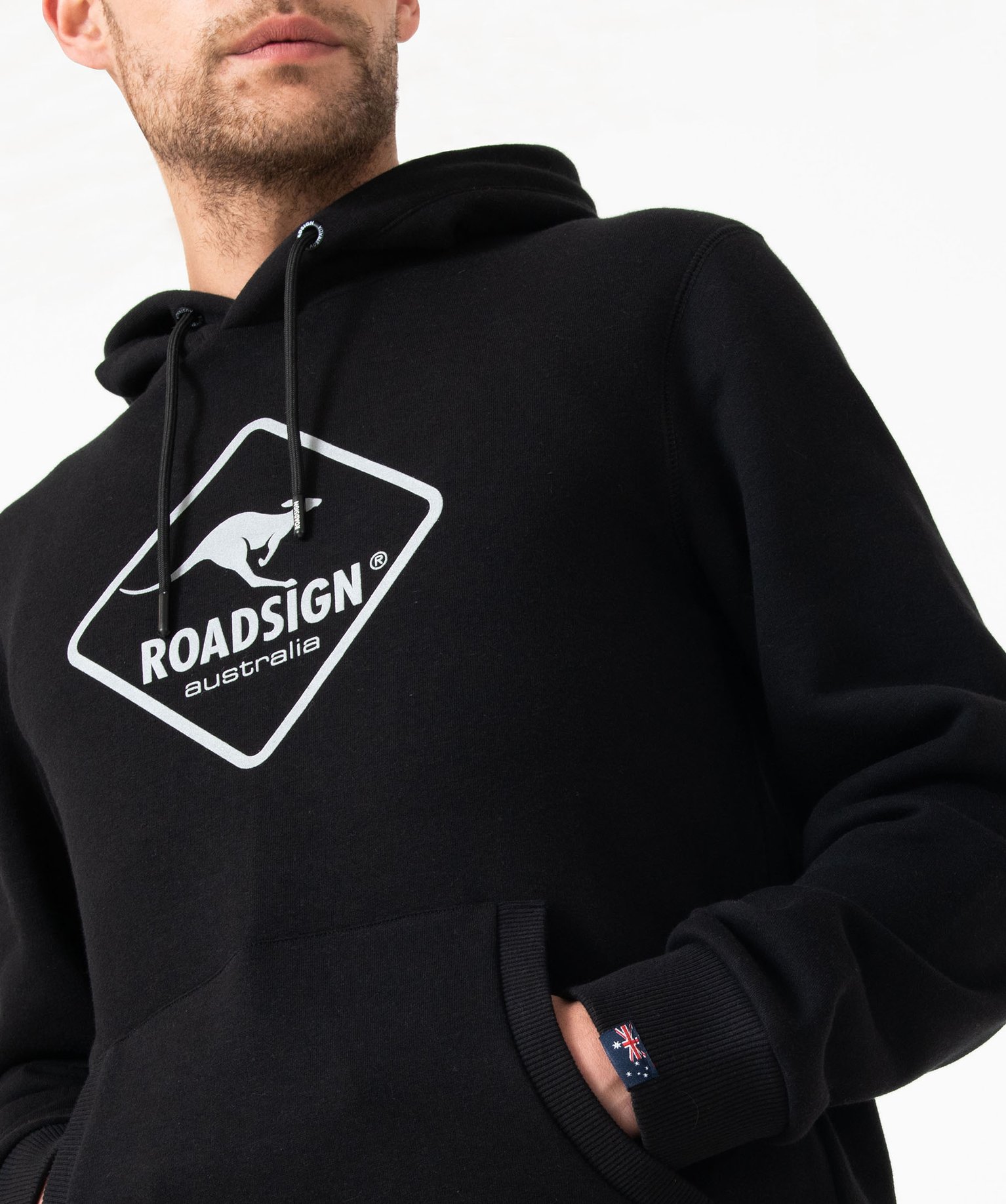 Sweat à capuche en molleton homme - Roadsign noir | GEMO
