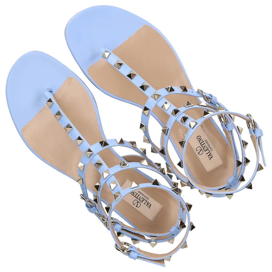 Valentino Garavani - Zehentrenner ROCKSTUD Kalbsleder - blau