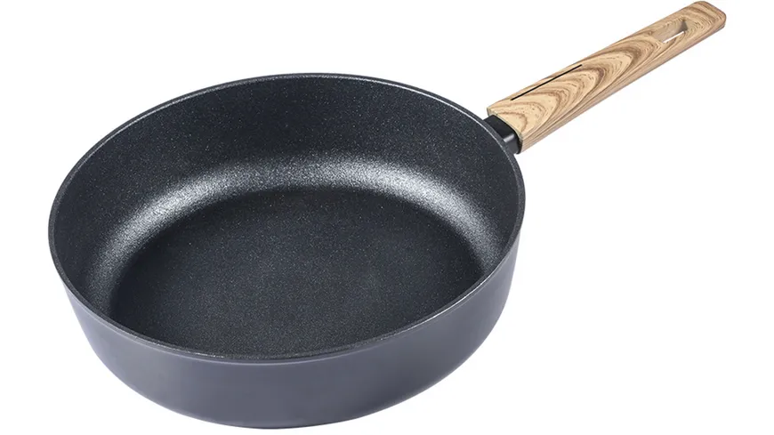 SCHÄFER Schmorpfanne Maple Wood Ø 28 cm Schwarz und Holzfarben
