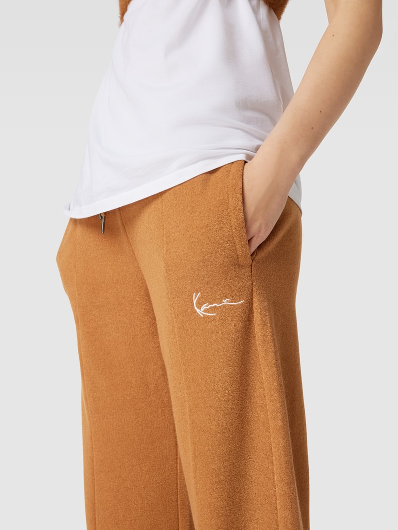 Sweatpants mit Label-Stitching Modell 'SIGNATURE' in haselnuss braun