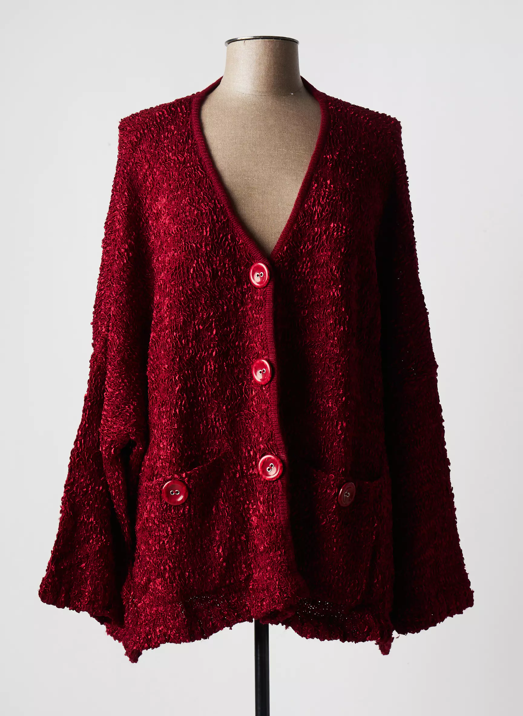 Purplerose Cardigans Femme couleur rouge