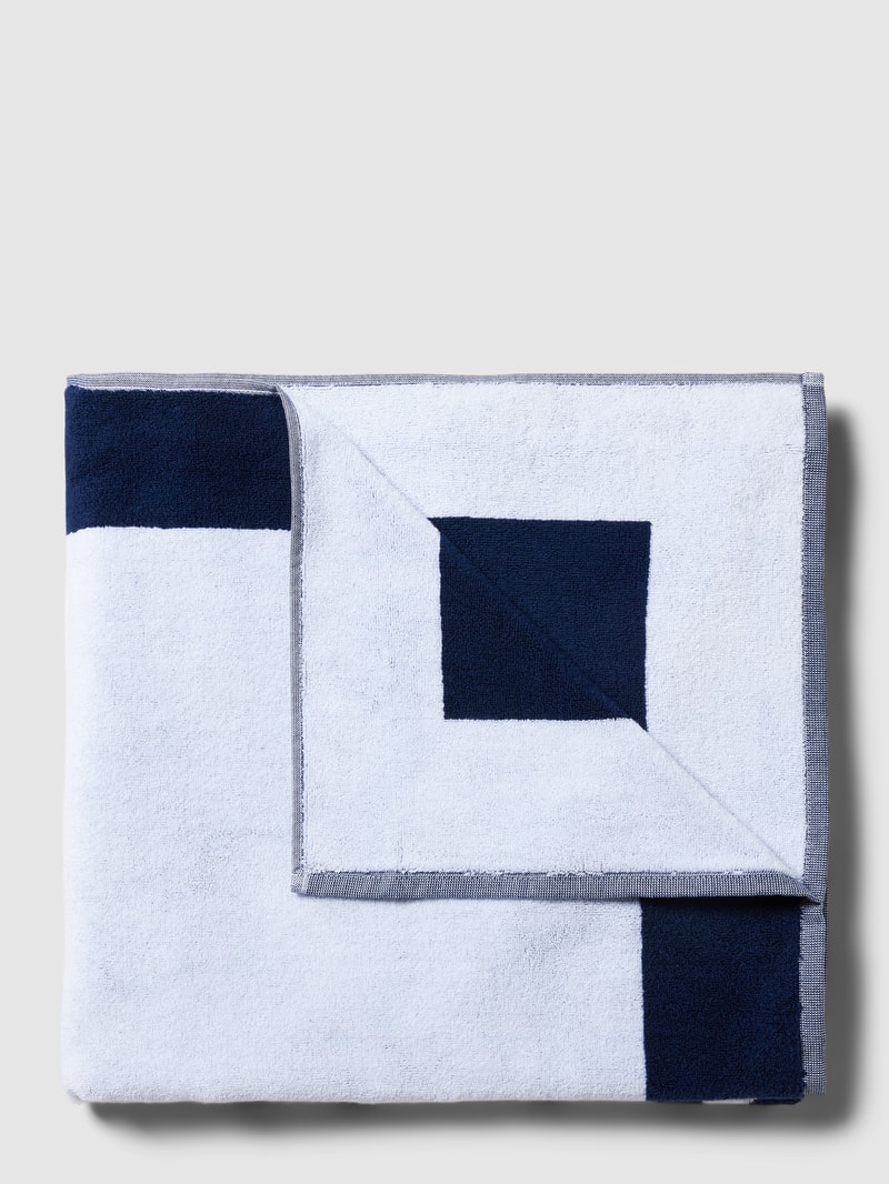 Strandtuch mit Statement- und Label-Print Modell 'TOWEL' in marineblau